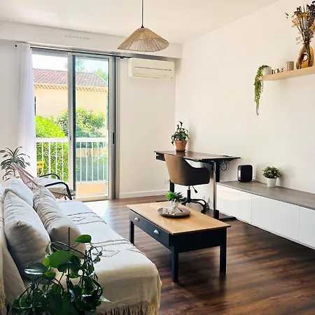 公寓 T2 With Parking, Air-conditioned, 10 Min From The Beaches Of Cannes *